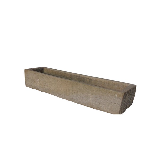 Chinese 87" Inch Long Hand Chiseled Stone Trough 66 For Sale - Image 3 of 11