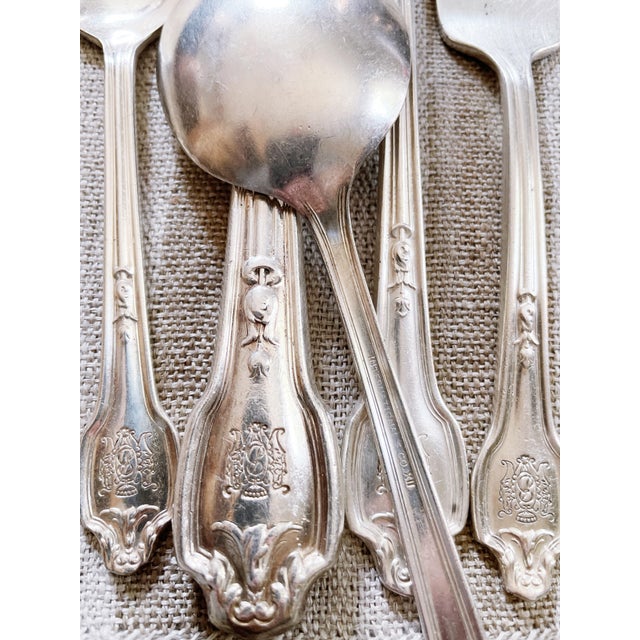 International Silver 1940s Service for 12 - Silver Plated Hotel Flatware With B Monogram - 60 Pieces For Sale - Image 4 of 8