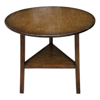 Vintage English Oak Cricket Table by Fauld England For Sale