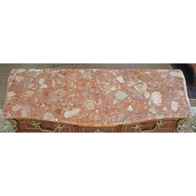 Late 20th Century Italian Louis XV Style Rosewood Marble Top Chest of Drawers Dresser Commode For Sale - Image 12 of 13