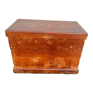 19th Century Antique Ice Box Refrigerator Wooden Chest