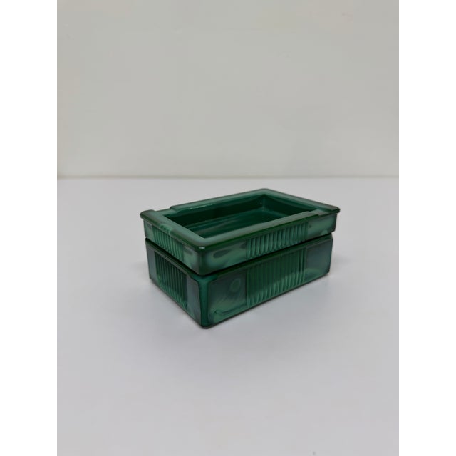 Mid-Century Modern Malachite Glass Ashtray and Cigarette Holder, 1960s For Sale - Image 3 of 12