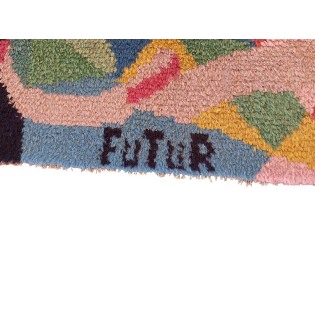 Vintage Flowers and Space Rug, Italy, 1980s For Sale - Image 9 of 18