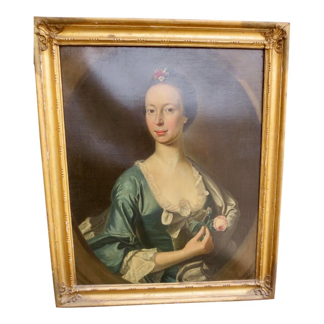 !8th Century Portrait of Noble Lady School Scottish/English Ramsey? For Sale