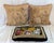 Vintage Beaded Floral Pillow With a Pair of Pastoral Antique Tapestry Pillows, Both With Velvet Backing Perfect With the Antique Settee For Sale - Image 12 of 12