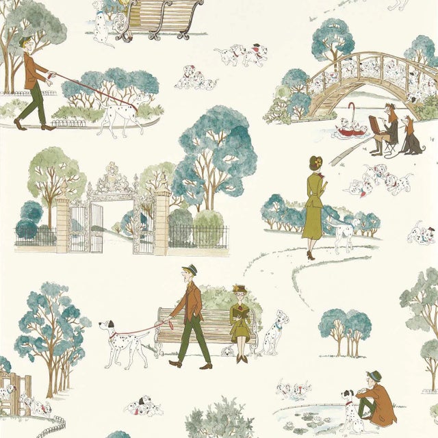 Sanderson 101 Dalmatians Wallpaper in Breeze Blue For Sale