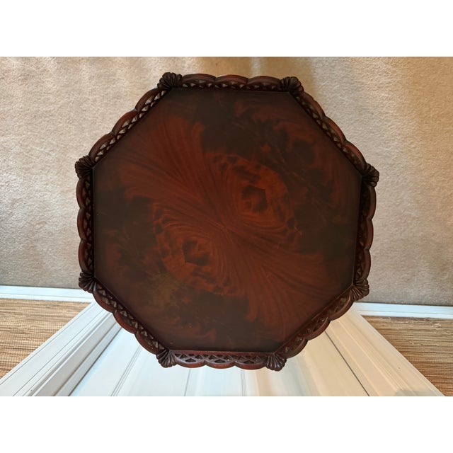 A superb example of Chippendale-inspired craftsmanship, this octagonal tea table commands attention with its exceptional...