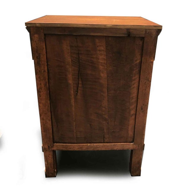 Brown Antique Empire Walnut Bedside Table For Sale - Image 8 of 9