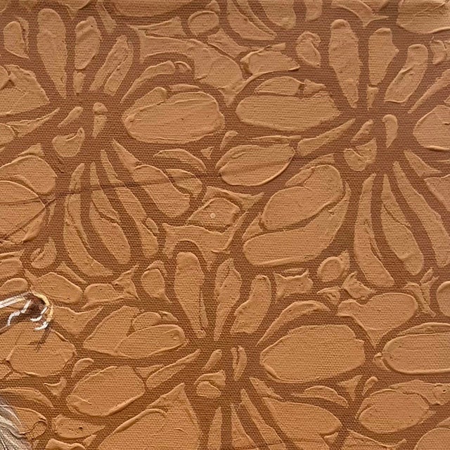 The Mustard Seed by Ifeoluwa Alade | Acrylic and glow in the dark medium on canvas depicting a skeletal insect on textured background. For Sale - Image 4 of 5