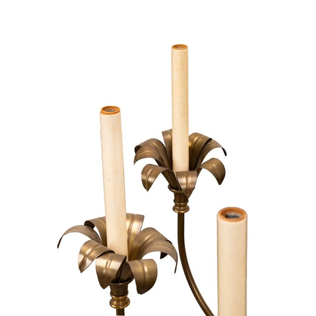 Late 20th Century 8-Light Brass Chandelier, Style of Tommi Parzinger For Sale - Image 4 of 4