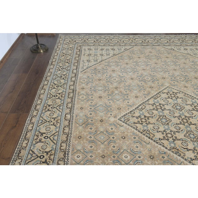 Textile 1970s Vintage Persian Handmade Wool Cotton Orange Area Rug For Sale - Image 7 of 11