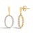 Contemporary 14K Yellow Gold Graduating 1/2 Cttw Diamond Oval Dangle Earrings, Pair For Sale - Image 3 of 4