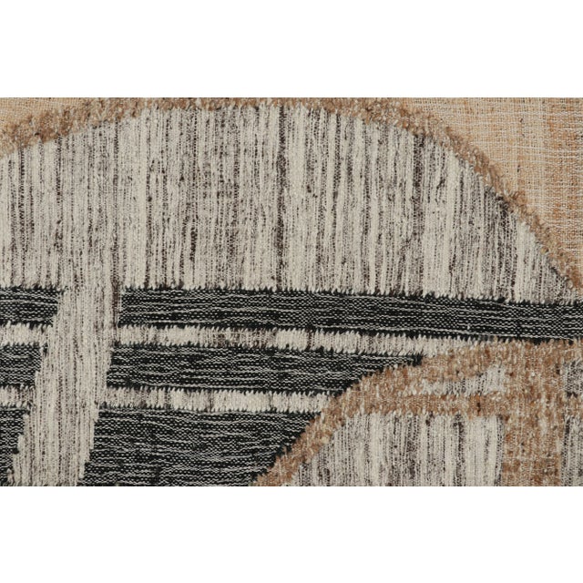 Rug & Kilim’s Abstract Flatweave with Beige, Cream, and Black Geometric Patterns - 3x12 For Sale In New York - Image 6 of 7