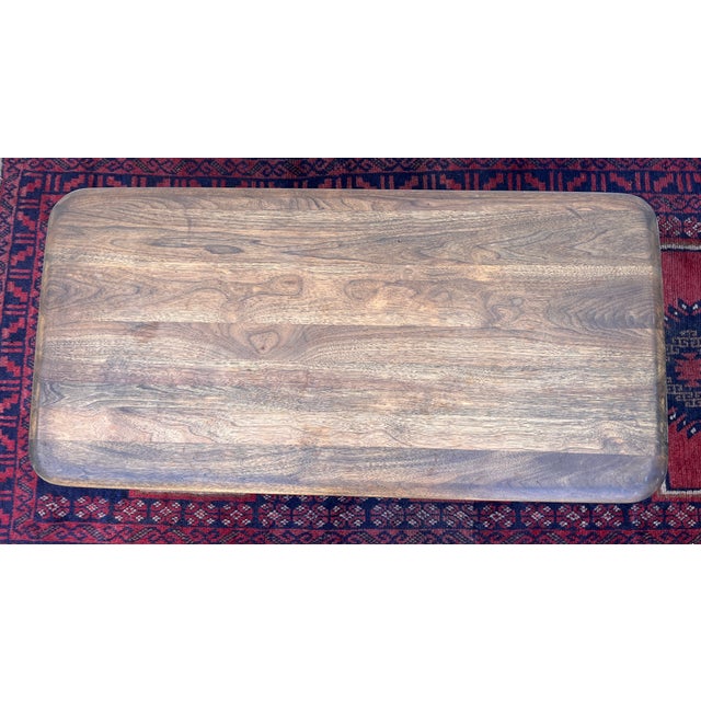 Mid-Century Modern 1960s Mid-Century Walnut and Brass Coffee Table For Sale - Image 3 of 4