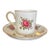 Vintage Crown Staffordshire Fine Bone China Demitasse Cup and Saucer With Vibrant Floral Bouquets and Gold Trim For Sale