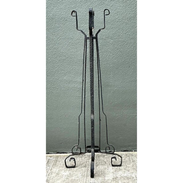 Vintage Hammered Iron and Wells Cement Planter Stand For Sale - Image 13 of 13
