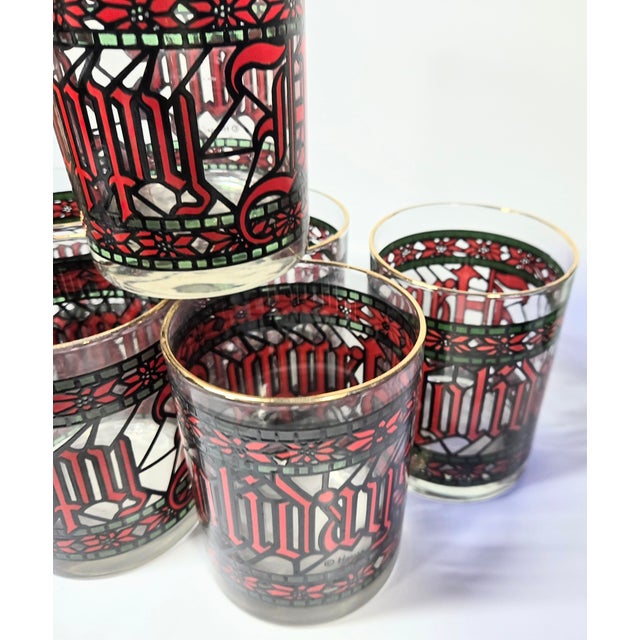 Vintage Houze Happy Holidays Double Old Fashioned Glasses- Set of Six For Sale - Image 6 of 13