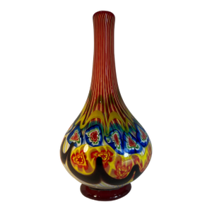 18 Inch Tall Mid-Century Murano Millefiori Polychrome Art Glass Vase