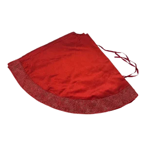 Red Shimmer Hand Beaded Tree Skirt