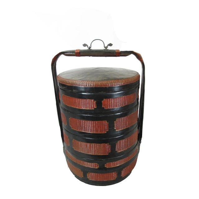 Early 20th Century Antique Chinese Bamboo Food Basket For Sale - Image 4 of 11