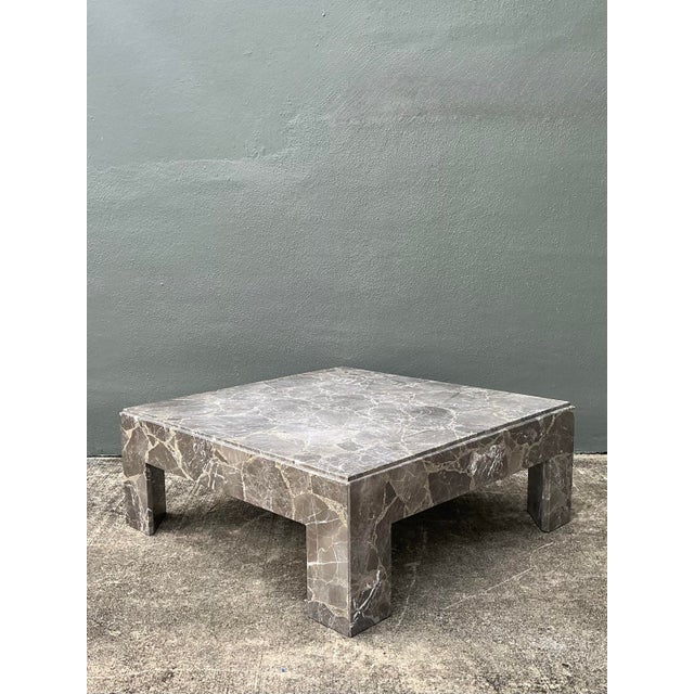 Vintage Boho Emperador Marble Coffee Table For Sale - Image 11 of 12