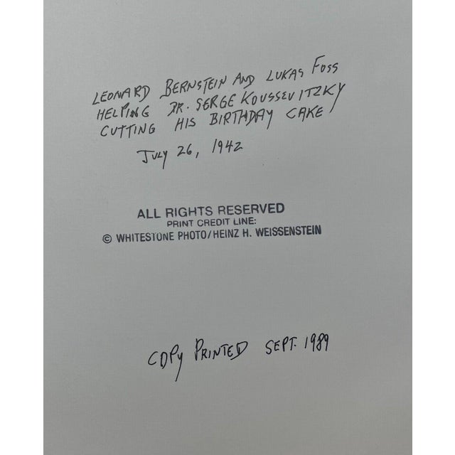 Original Heinz Weissenstein Leonard Bernstein Boston Symphony Orchestra Photo For Sale - Image 9 of 9