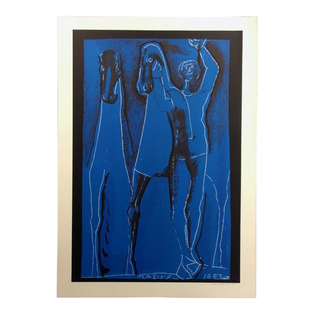 1991 "Composition in Blue" Commemorative Limited Edition Lithograph After Marino Marini For Sale