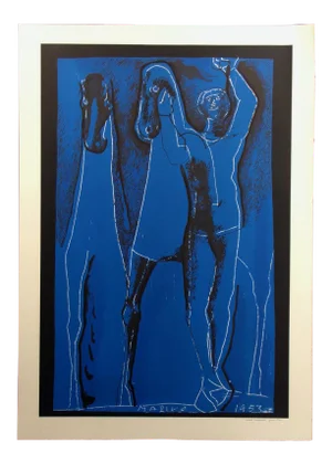 1991 "Composition in Blue" Commemorative Limited Edition Lithograph After Marino Marini