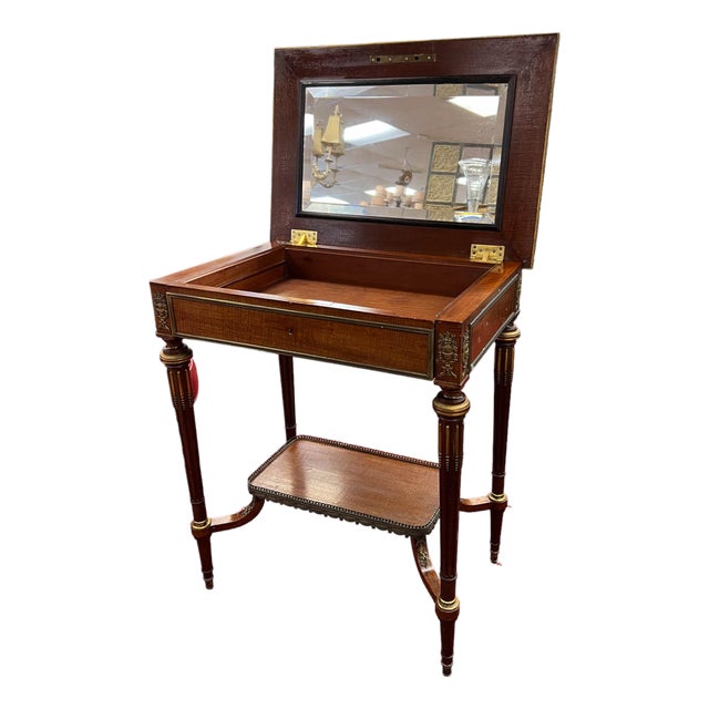 Louis XVI Revival Flip-Top Dressing Table With Ormolu Mounts, Late 19th Century For Sale