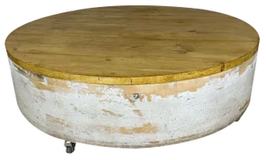 Wooden Coffee Table on Wheels