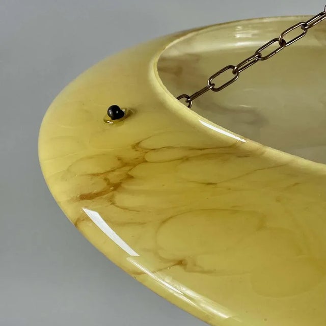 Marbled Opaline and Burnished Brass Pendant, Germany, 1930s For Sale - Image 9 of 17