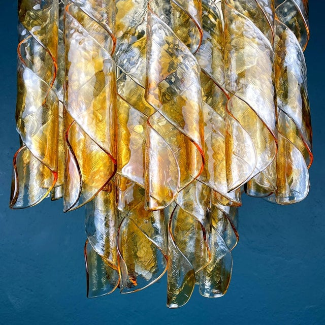 Mid-Century Modern Vintage Murano Torciglioni Chandelier by AV Mazzega, Italy, 1970s For Sale - Image 3 of 13