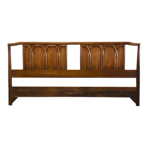 1960s Walnut King Mid Century Headboard