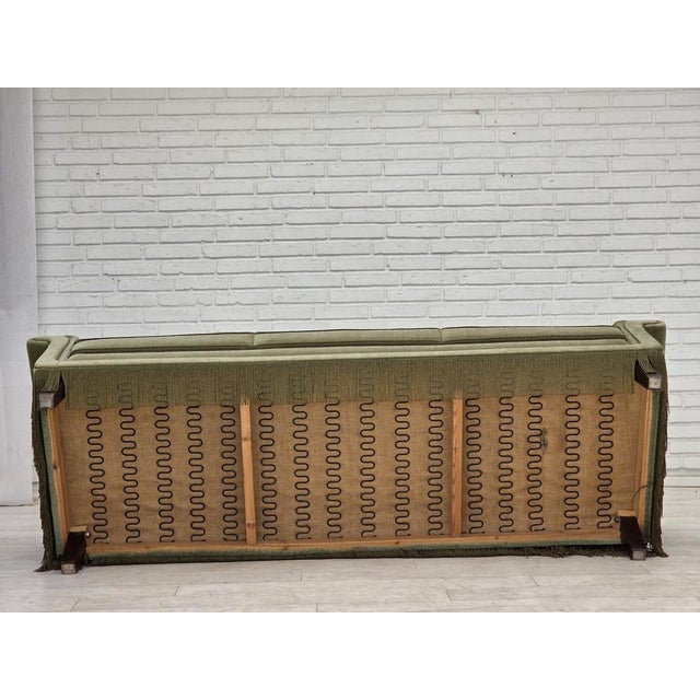 Danish 3-Seater Sofa in Green Velour and Beech, 1970s For Sale - Image 17 of 18