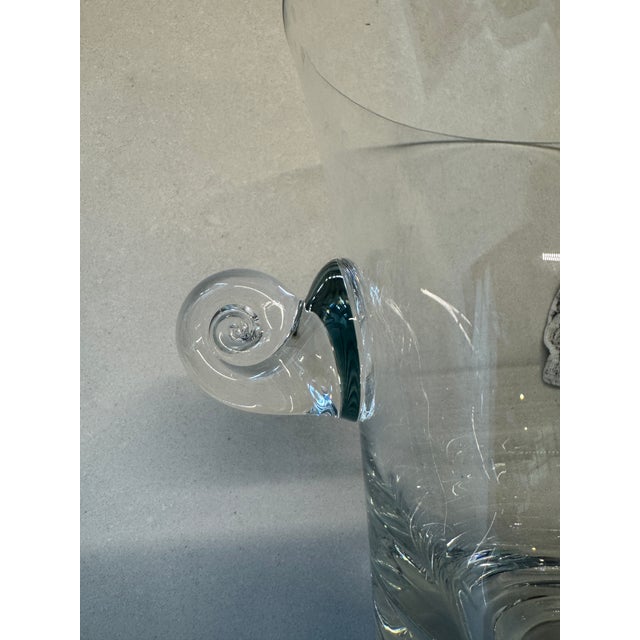 Elegant fluted crystal beverage cooler / ice bucket with scroll handles from Tiffany & Co. Excellent condition - no chips...