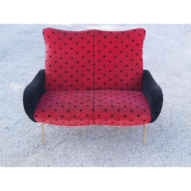 Ladybug Woven Velvet 2-Seater Sofa, 1950s For Sale - Image 17 of 17