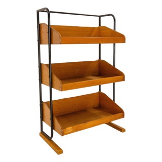 Mid-Century French Beech and Iron Étagère, 1950 For Sale