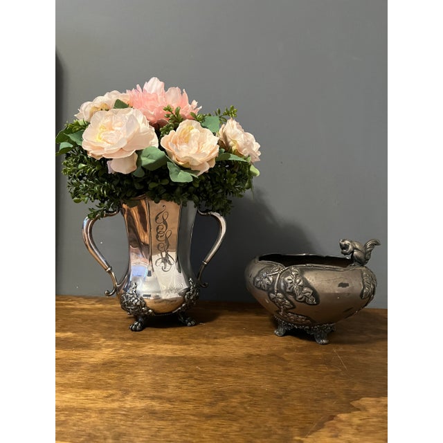 Antique Ornate Quadruple Plate Footed Bowl For Sale - Image 4 of 12