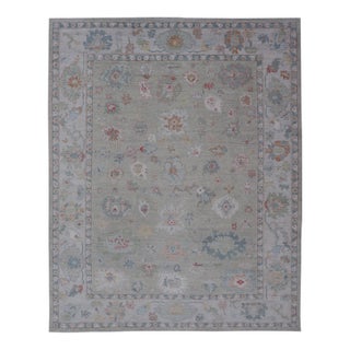 Keivan Woven Arts Modern Oushak Rug in All-Over Floral Motifs For Sale