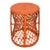 Vintage Boho Orange Wicker Round Plant Stand For Sale