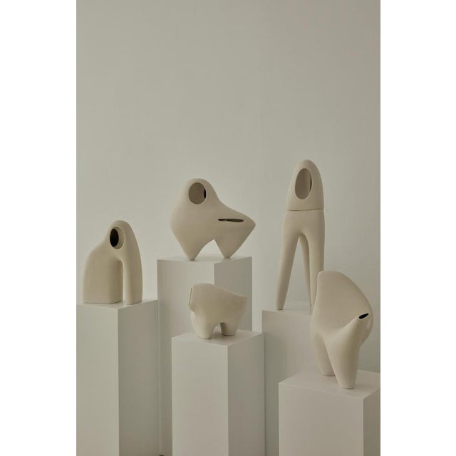 Nomad ii:04 table lamp in white sand stoneware by sofia karnukaeva dimensions: d 14 x w 28 x h 76 cm. Materials:...