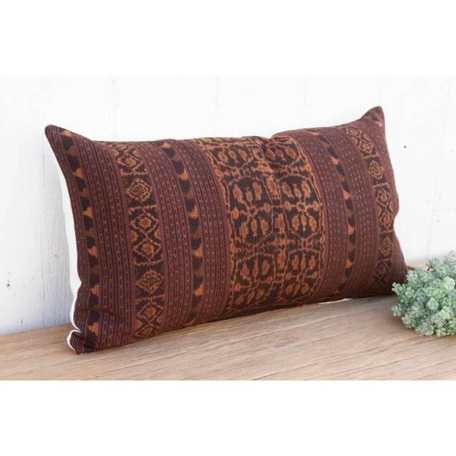 Abstract Sula Antique Sumatran Ikat Pillow For Sale - Image 3 of 8