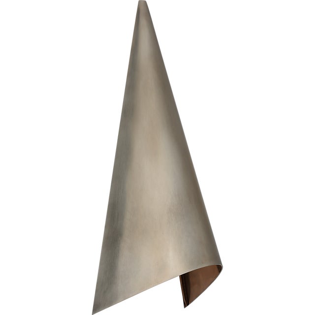 Modern Kelly Wearstler for Visual Comfort Signature Piel 14" Indoor/Outdoor Wall Wash in Pewter For Sale - Image 3 of 9