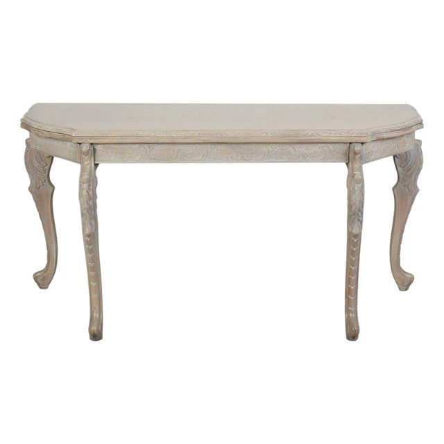 Antique Swedish Console Table W Silver Leaf Details For Sale
