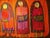Vintage Mid-Century Tapestry, Handwoven Wool, Folkloric Schoolgirls Design, Crimson & Yellow, 38” X 70” For Sale - Image 4 of 11