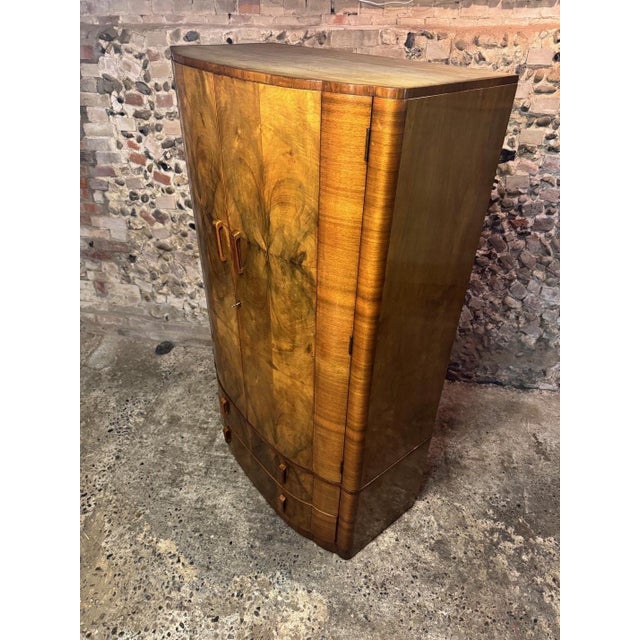 Vintage Art Deco Walnut Wardrobe, 1930s For Sale - Image 17 of 18