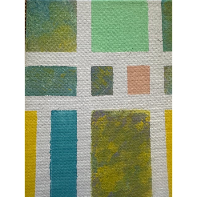 2020s Mid Century Modern Abstract Painting UnSigned Mid-Century Modern Oil on Canvas Pastels Multicolor For Sale - Image 5 of 10