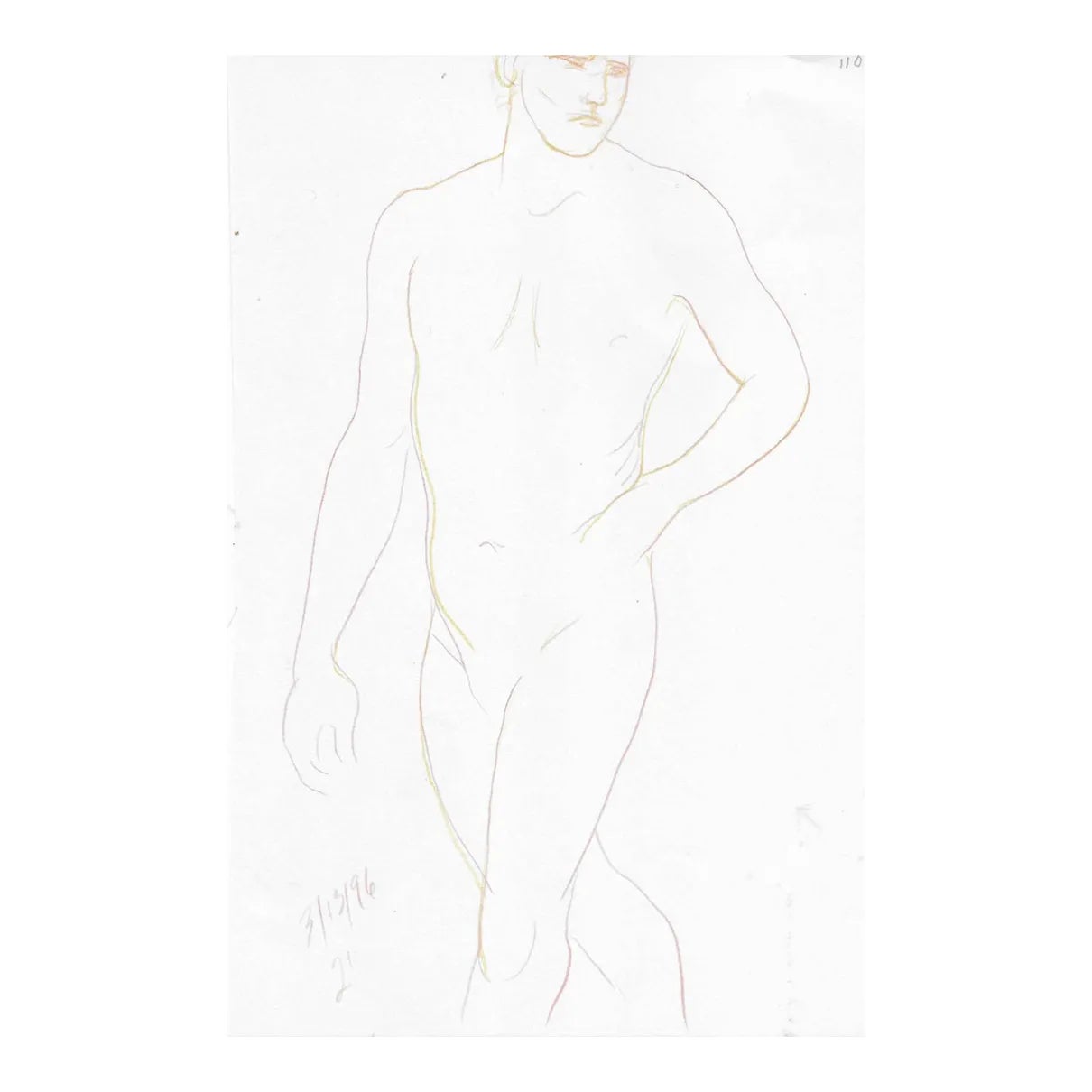 1996 James Bone Standing Male Nude | Chairish