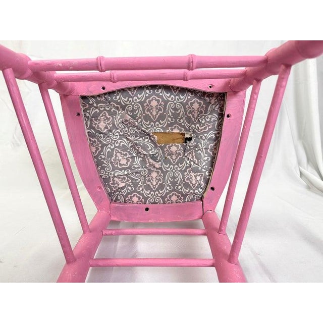 Faux Bamboo Pink Desk or Vanity Chair For Sale - Image 12 of 12