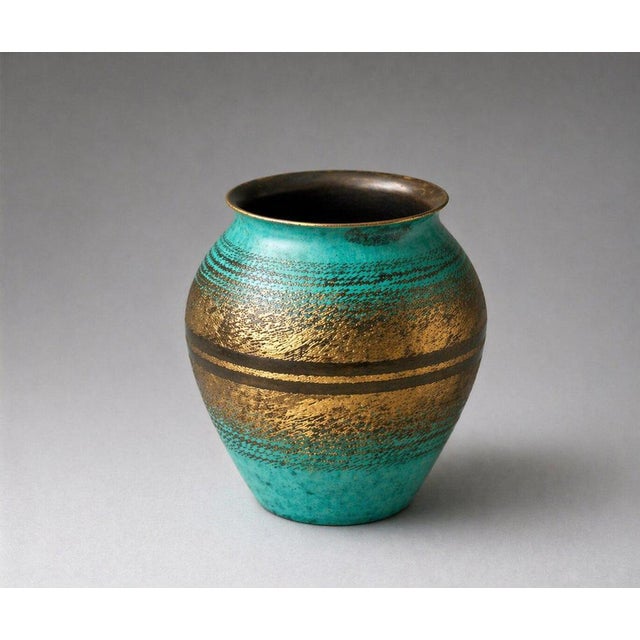 Vintage Patinated Bronze Vase from WMF Ikora, Germany, 1930s For Sale - Image 4 of 9